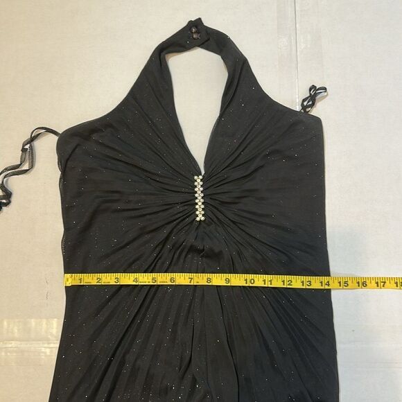 Vintage Jump apparel Elegant Black Halter Evening Dress size 9/10 - Picture 12 of 12